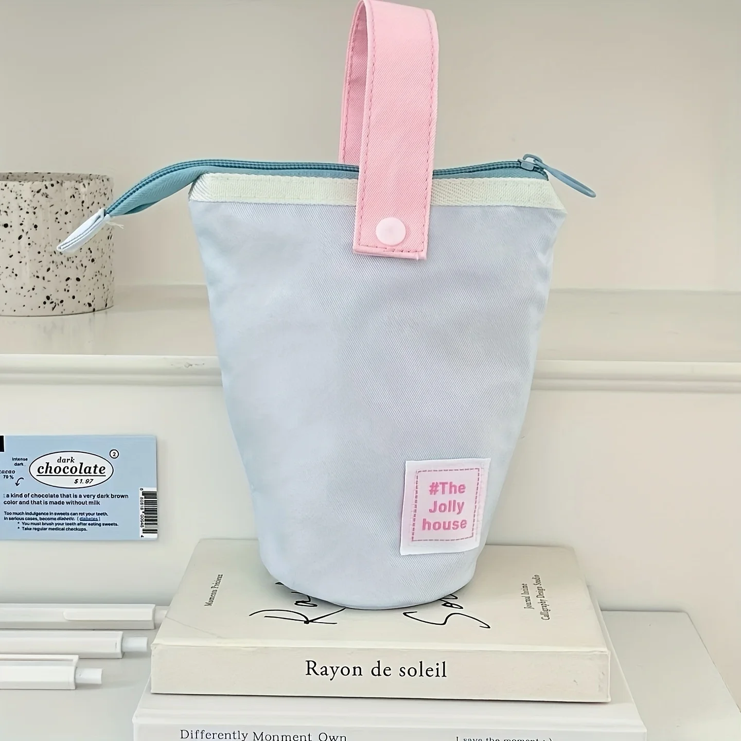 مقلمة قابلة للطي قابلة للطي معكرون - منظم قرطاسية طالب محمول أنيق ومتين وواسع للمكتب أو الإيقاف #6