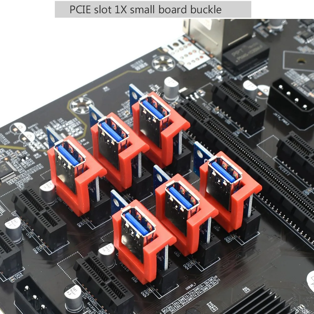 채굴용 PCIe 라이저 클립 잠금 장치, PCIE 라이저 1X 리테이너 수직 마운트 로커, PCI-E X1 거치대, 채굴용 블랙, 6 개