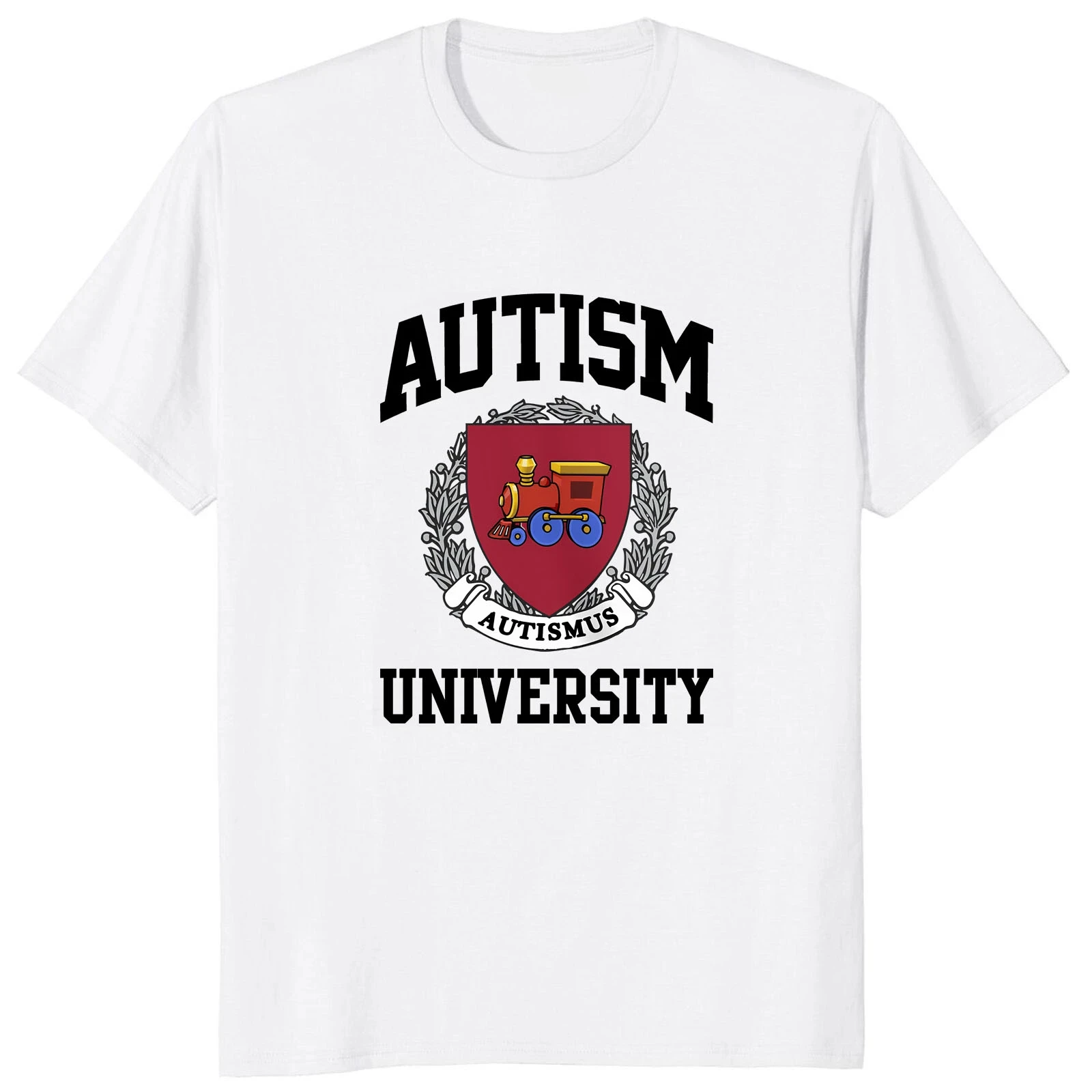 Autism University Autismus T Shirt Funny Autistic Intreovert Humor Gift Graphic T-shirt 100% Cotton Soft Unisex Tee Tops EU Size