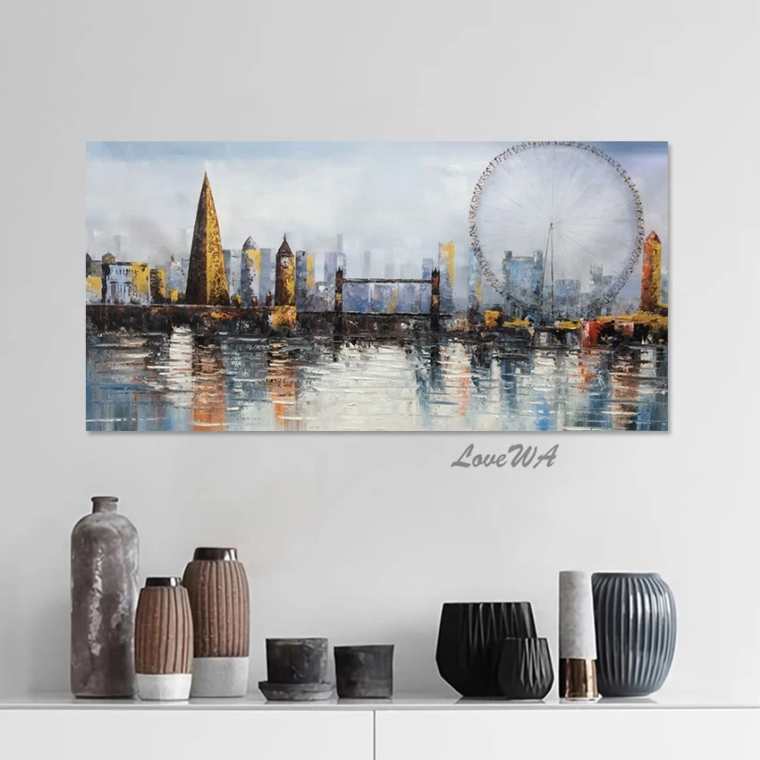 3D Ferris Wheel Abstract Scenery Picture Frameless Artwork Acrylic Wall Canvas Art Dropshipping Painting Decoration Showpiece