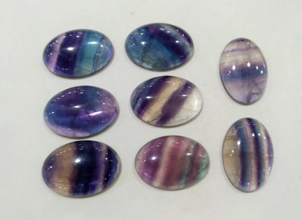 Wholesale1pcs Natural Multi Fluorite Bead Pendant,22x30mm Oval Gemstone Cabochon