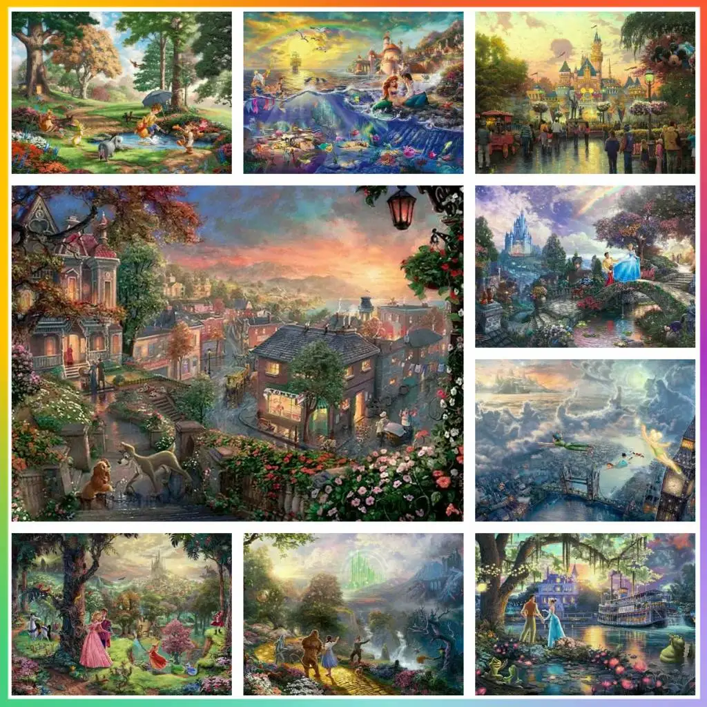 Disney Anime Color Series Element Cartoon Drill Drawing Cross Stitch 5d Mosaic Diamond Painting Art Decor Wall Bathroom House