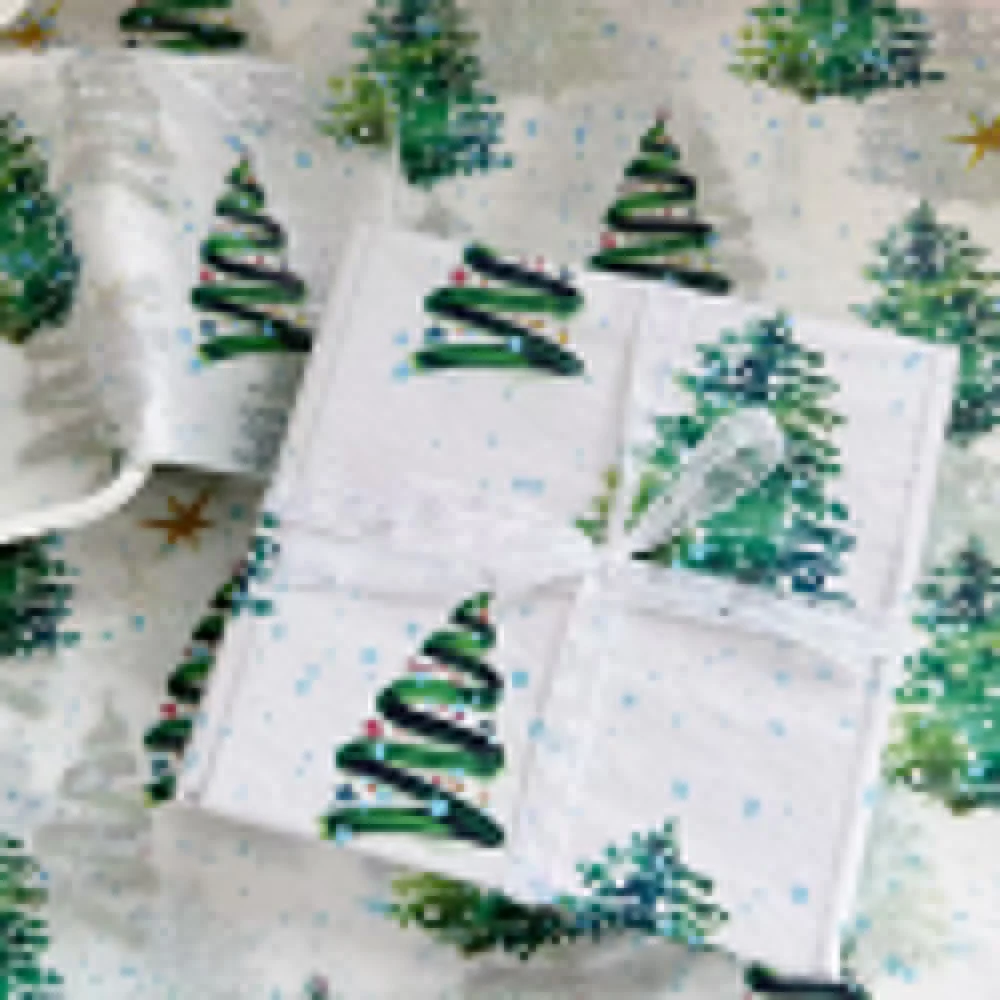 10 Sheets/Pack Christmas Tree Tissue Paper Colorful Lights Christmas Tree Pattern Gift Wrapping Paper Xmas Gift Box Decoration
