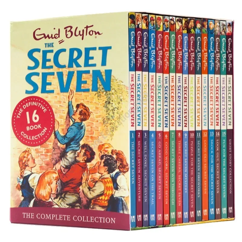 Set 16 kotak buku Enid Blyton The Secret Seven koleksi petualangan fiksi Novel cerita Inggris sastra anak-anak