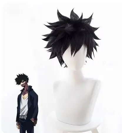 

Dabi Cosplay Wig Boku no Hero Academia Short Black Heat Resistant Synthetic Hair Halloween Party Anime Cosplay Wigs