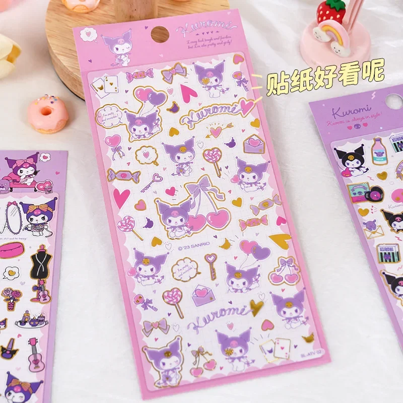 4pcs Genuine Kuromi Hot Stamping Mobile Phone Case Decoration Gudetama Stickers