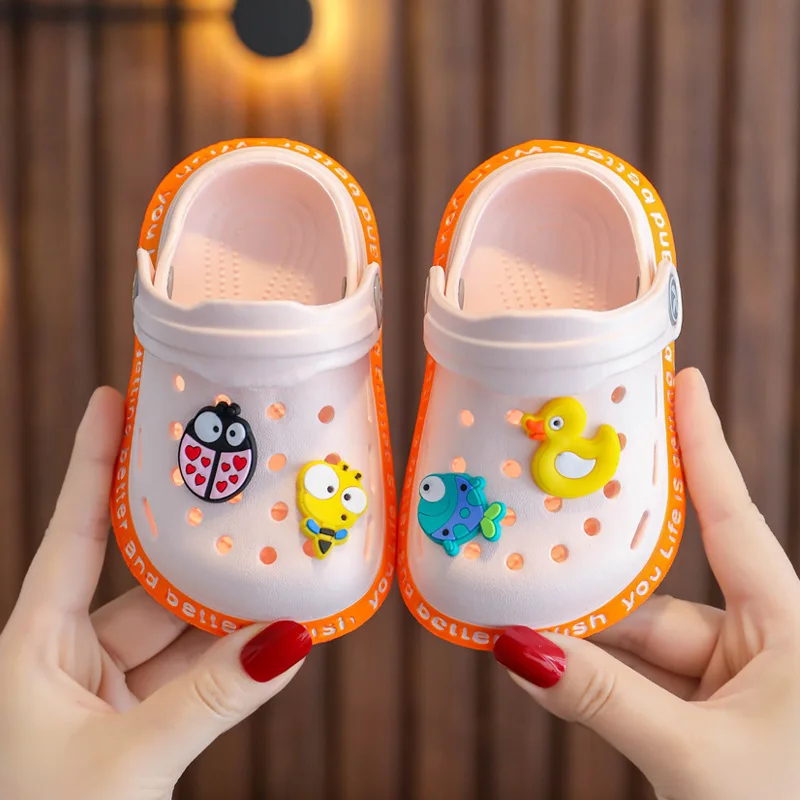 Summer Kids sandals Boys Girls Mules Cartoon baby Slippers Flat Summer Cartoon Children\'s Garden Shoes