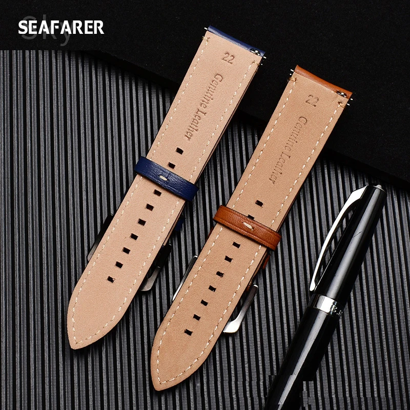 22mm Leather Watchband for Fossil FTW1114/FS5151 Watch Strap Quick Release Watch Band Replacement Watch Accessories