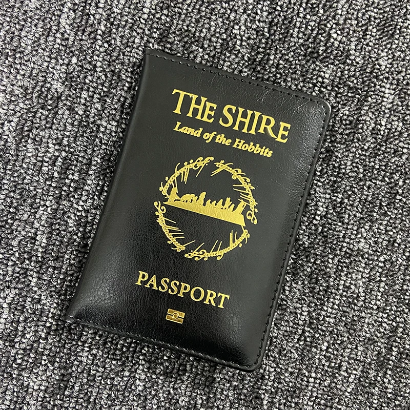 Funda de pasaporte Hobbits con logotipo de nuevo diseño, accesorios de viaje del Reino de las hadas, soporte de pasaporte Hobbiton, funda de