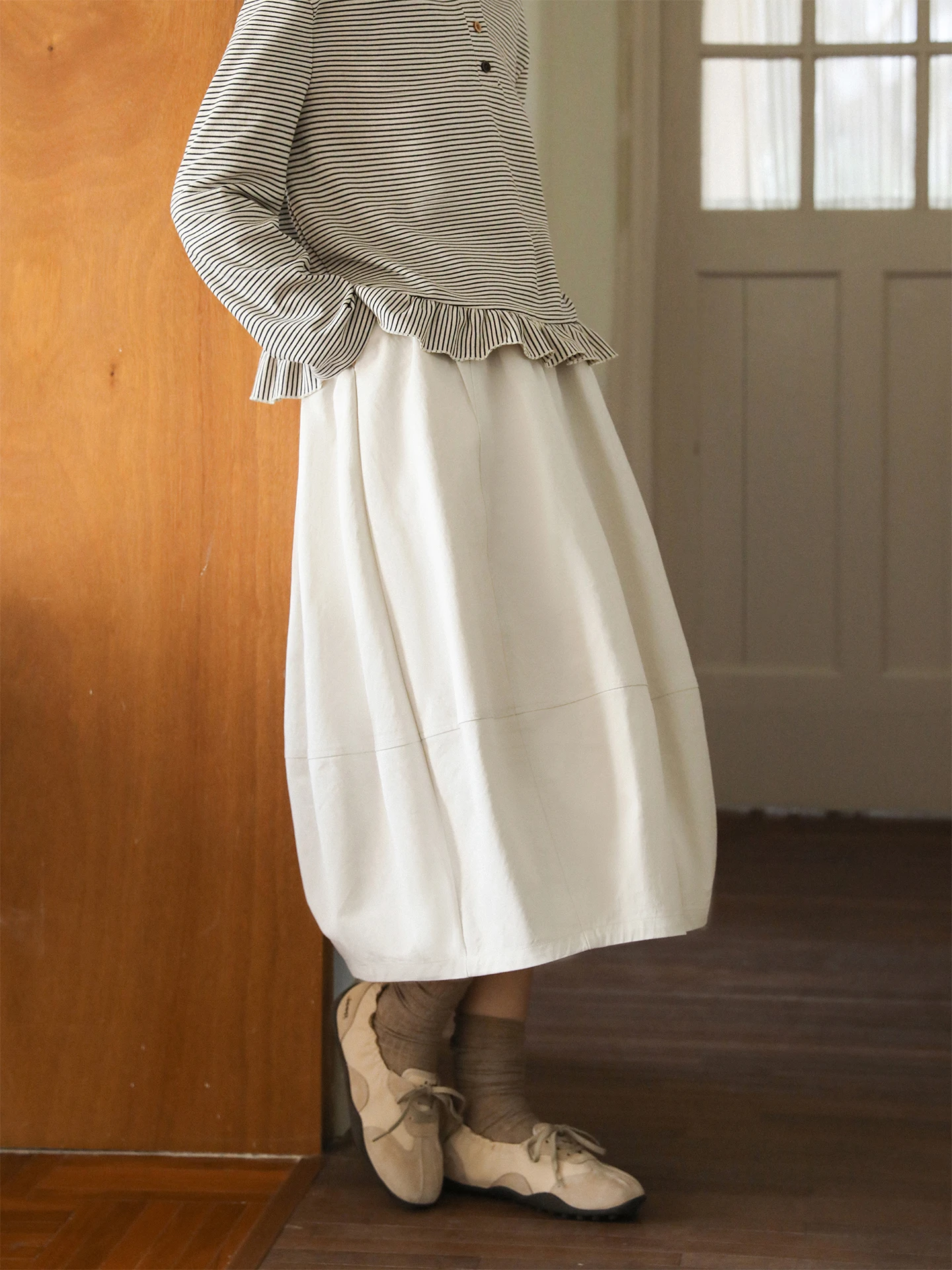 

Nesoulum Spring Cotton Balloon Skirt Women's High Waist Casual Sle Ci Commute Loose Fit Spring Hand Gift 59 Long Velvet