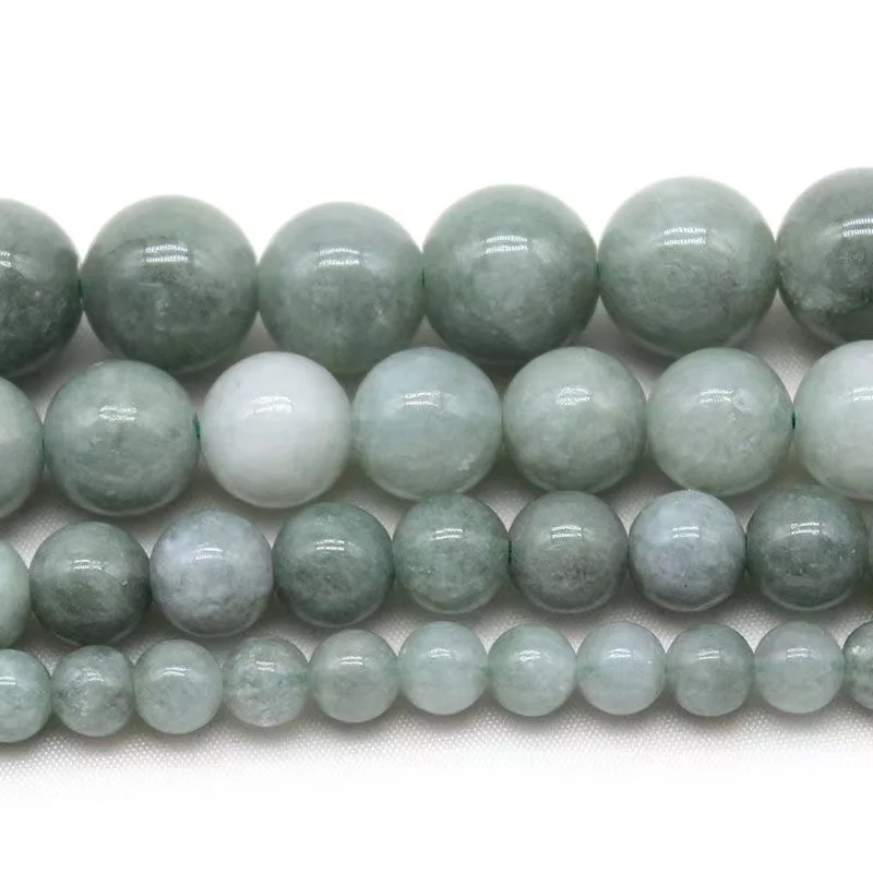 Natural Dark Green Burmese Jades Stone Beads Loose Spacer Beads 6 8 10 12mm For Jewelry Making DIY Bracelet Necklace Accessory