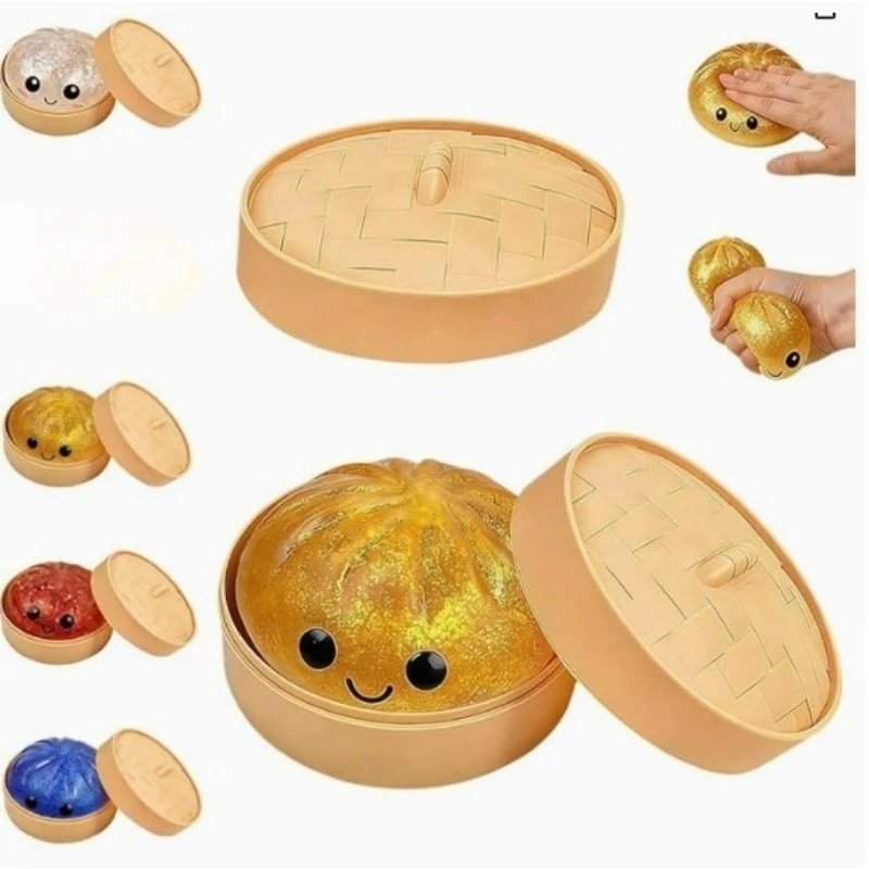 Wan Dai Bao Zi Pinch Lego Color Value Cartoon Expression Men's and Women's Portable Office Sticky Hand Decompression Artifact view 2