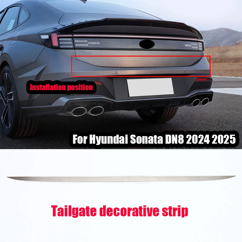 

For Hyundai Sonata DN8 2024 2025 Tailgate decorative strip made of stainless steel material for exterior modification