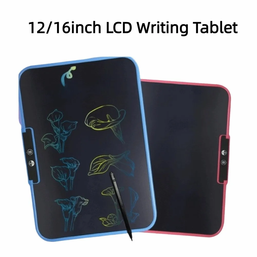 12/16inch with Paintbrush LCD Writing Tablet Erasable Reusable Rechargeable Writing Board Learning Charging Cable
