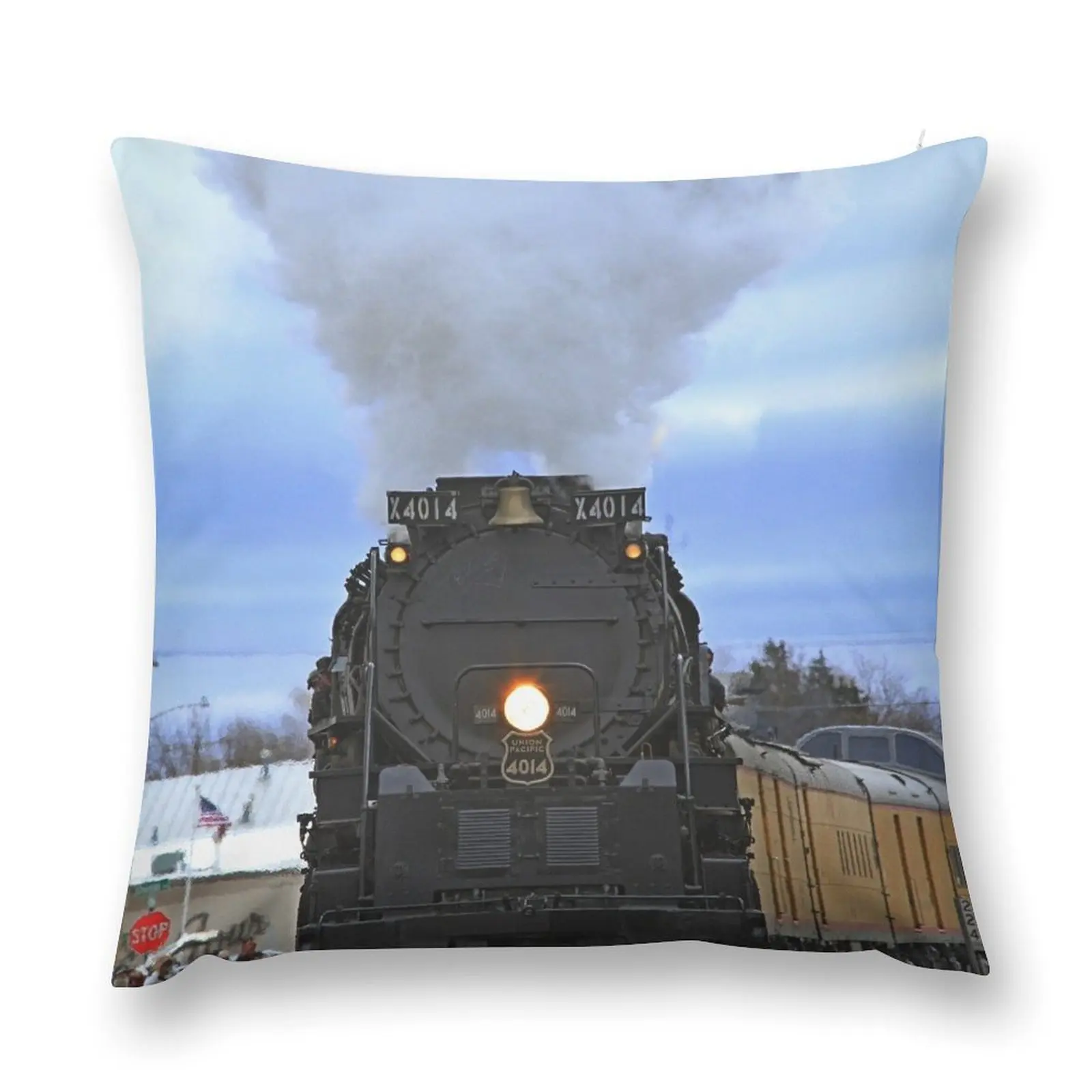 

Big Boy 4014 with smoke,steam, and clouds Throw Pillow New year Pillow Case pillow