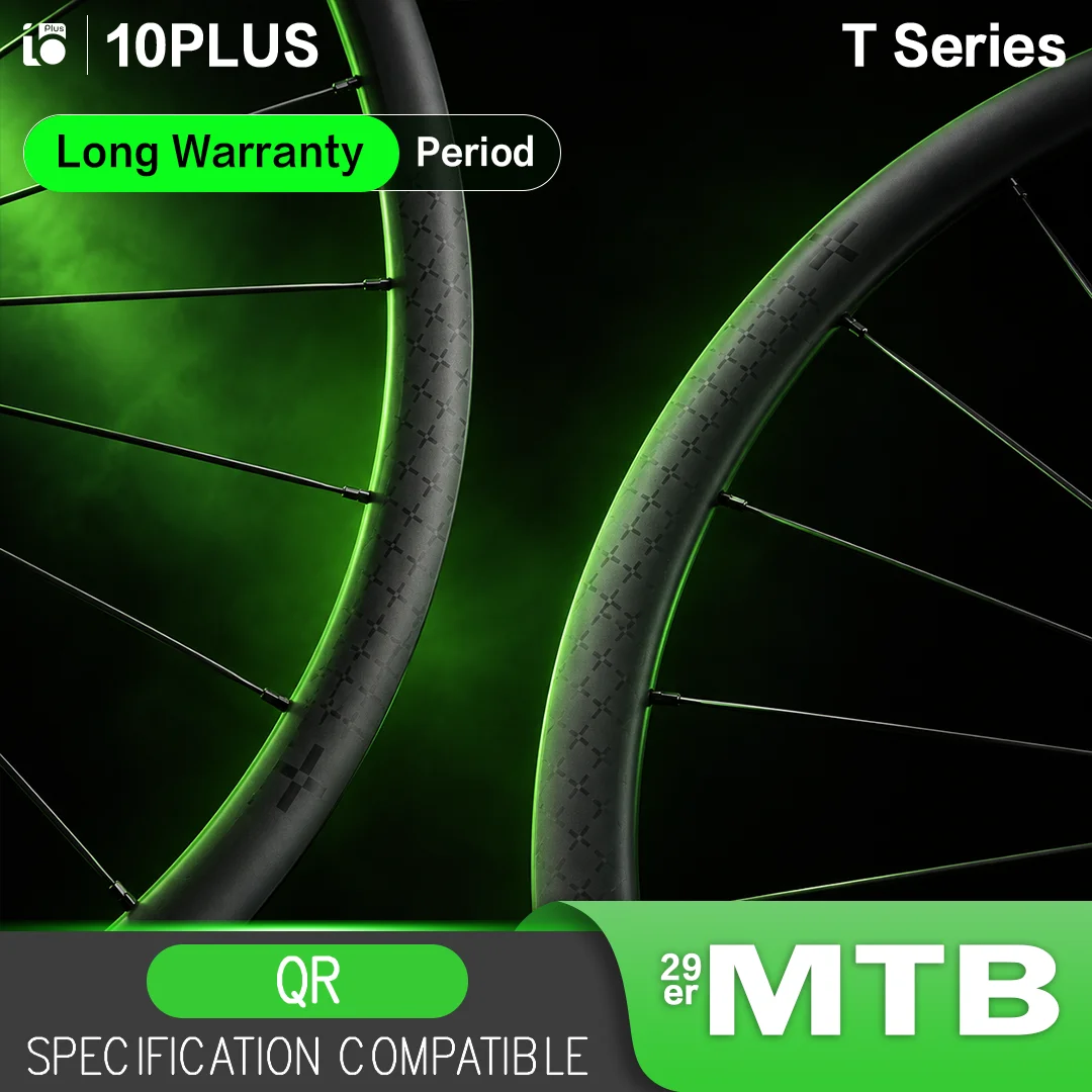 10PLUS T Series 29er XC MTB Carbon Rims Wheelset 30mm Width 24mm Depth Tubeless Compatible Disc Brake Mountain Bike Wheels