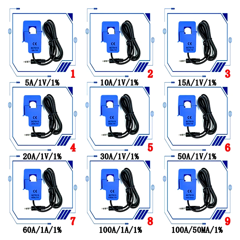 SCT-013-000 10A 30A 50A 100A Open-Close Current Transformer SCT013 Non-invasive AC Current Sensor Split Core Current Transformer