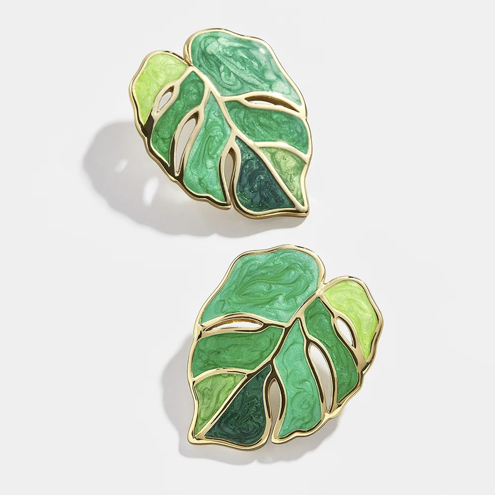 Luxury Shuangshuo New Dream Small Bohemian Leaf Earrings for Women Fashion Cute Girl Earrings Monstera Accessories Jewelry Gift