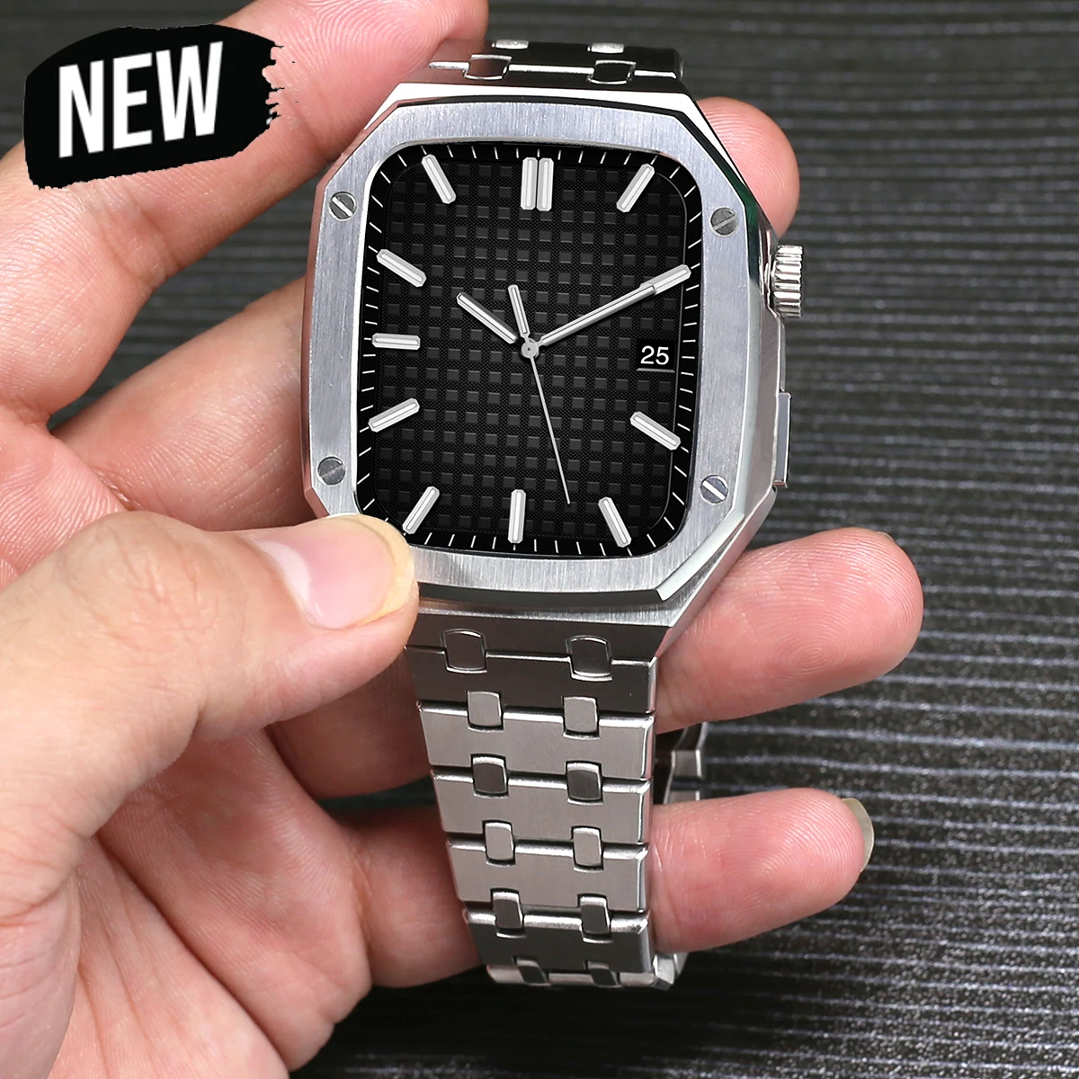 Premium Business Metal Mod Kit With Strap & Bezel For Apple Watch Series 11‑1 SE 46‑40MM Men Watch Accessory