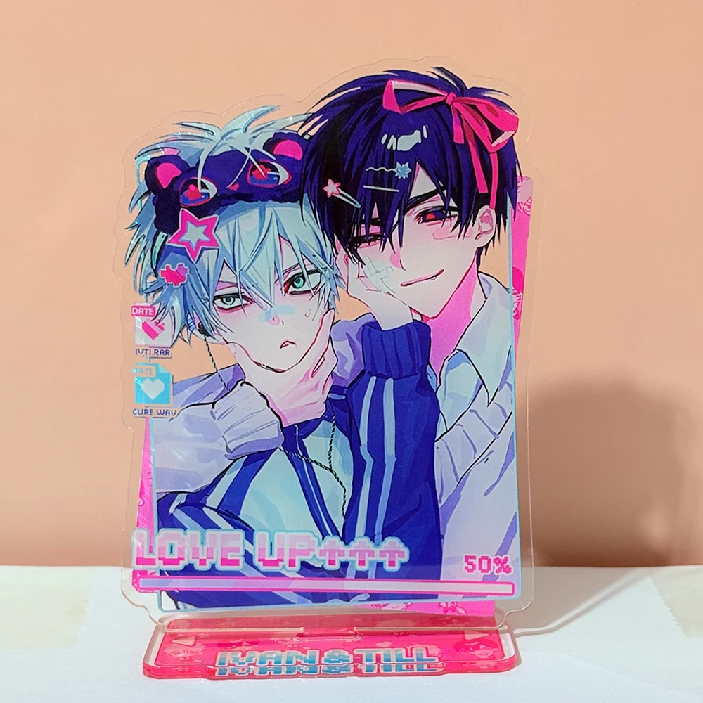 Anime Alien Stage Ivan & Till Acrylic Stand IVTI Love Up Double Figure Standee Desktop Ornament Collection Gift Cosplay Props