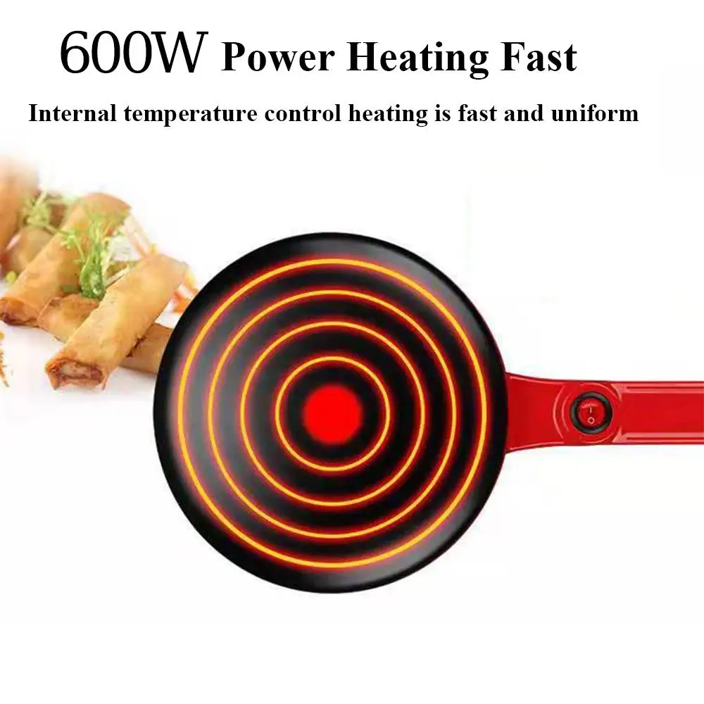 220V 600W Electric Crepe Pizza Pancake Machine Non-Stick Griddle Baking Pan Cake Machine Kitchen Cooking Tools