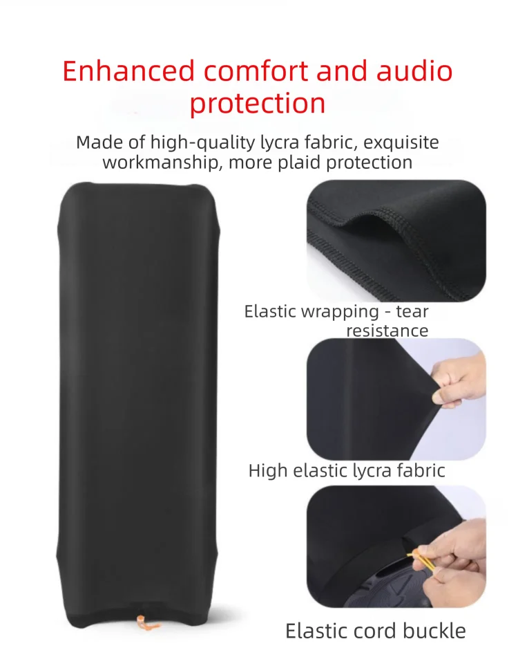 Black Speaker Cover for For jbl Party Box 1000 Elastic Spandex Fabric Dustproof Scratch Resistant 37x37x104cm Easy Handle view 5