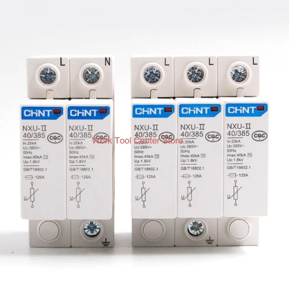 

Original Surge Protective Device SPD NXU-ⅡVoltage Relay 20KA/40KA/65KA/275V/385V Safety Smart Home Switch 2P Lightning Arrester