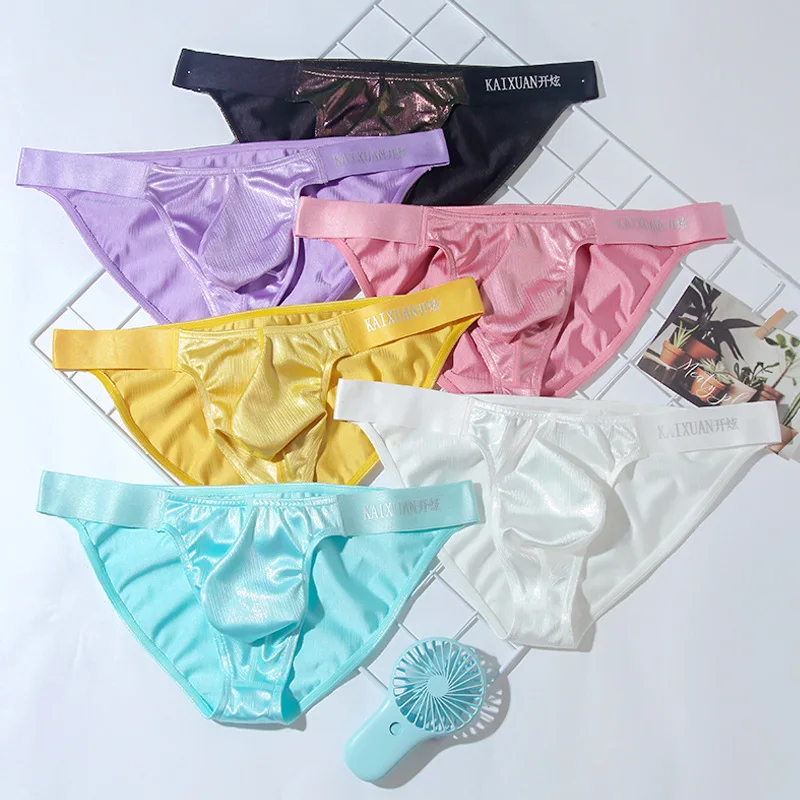 

Shiny Briefs Mens Sexy Pouch Underwear Glossy Panties Flash Swimwear Swimsuit Man Breathable Bikini Hombre Lingerie Underclothes