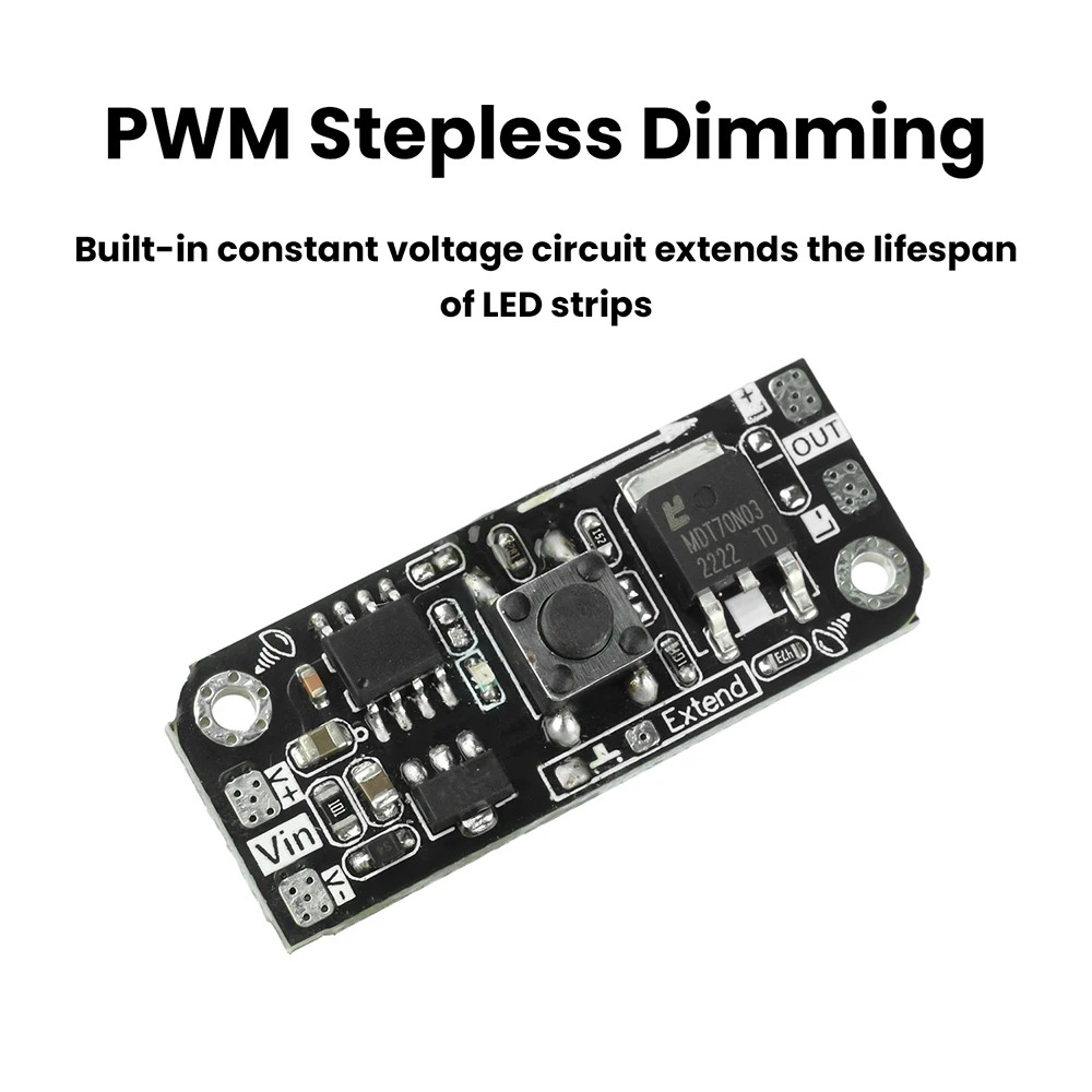5-24V Mini LED Light Dimming PWM Stepless Dimming Driver with Constant Voltage Newest Micro Switch Control COB Strip Light Panel