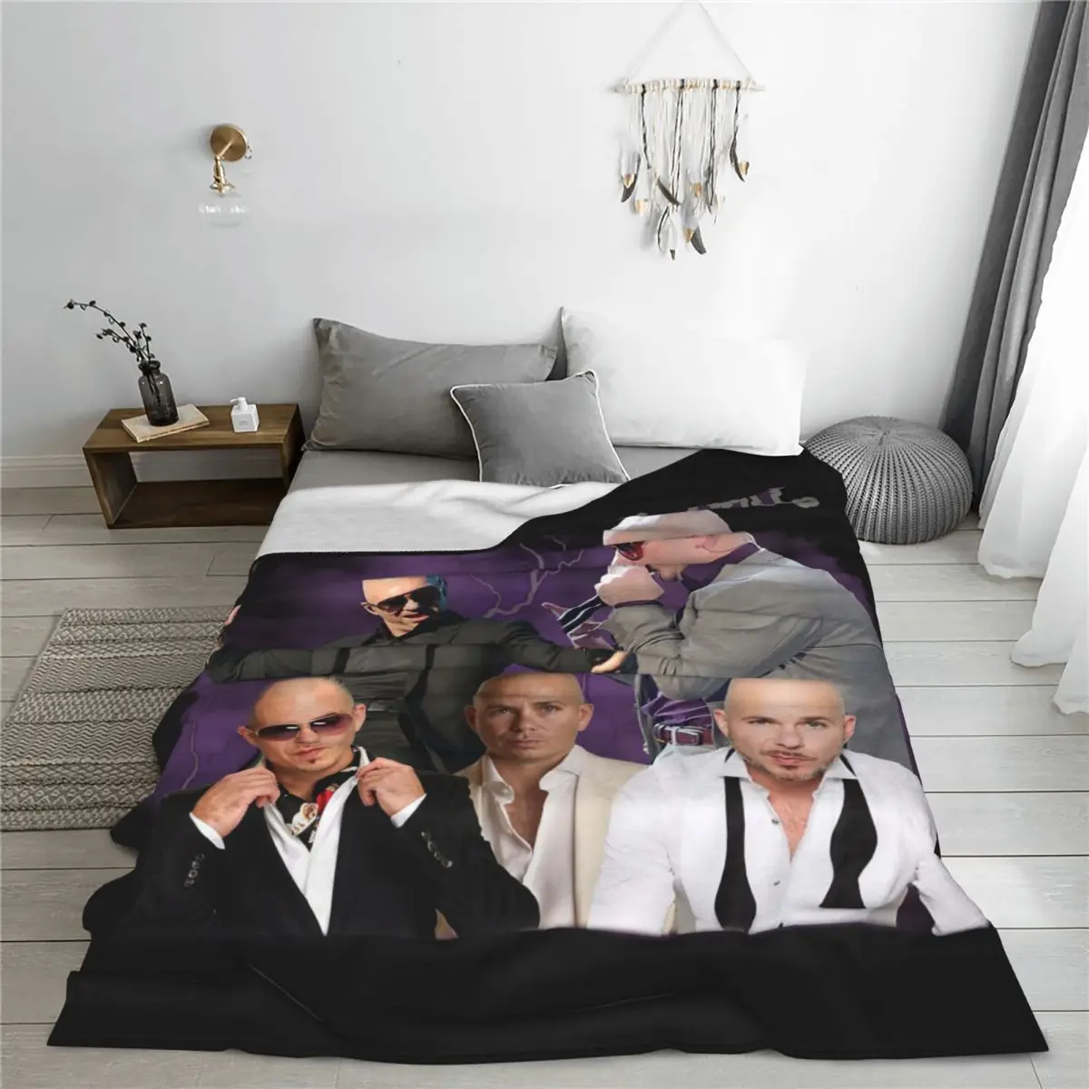 Pitbull Mr Worldwide Blanket Flannel All Season Portable Soft Throw Blankets for Bed Office Quilt