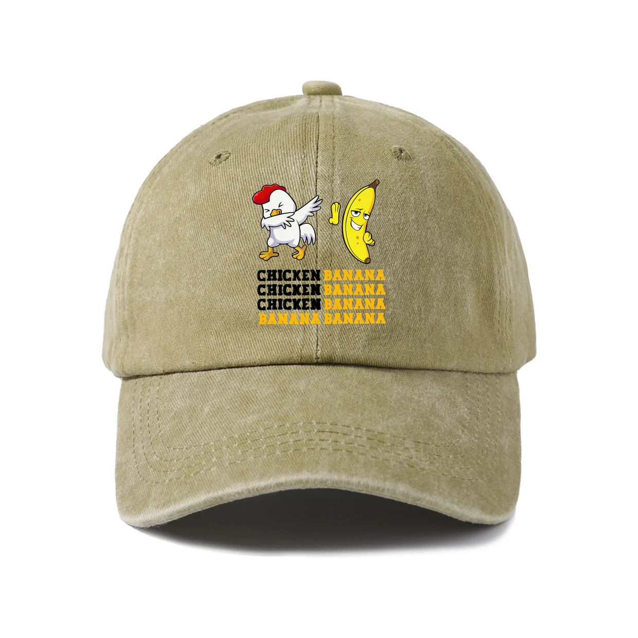 Chicken Banana Chicken Banana Graphic Vintage Washed Baseball Cap, Adjustable Unisex Dad Hat, Weekend Gift