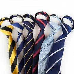 Zipper Tie Men Bridegroom Wedding Necktie Lazy Pre-tied Ties Striped 8cm Hot Sell Style Zipper Necktie For Men Women Wholesale