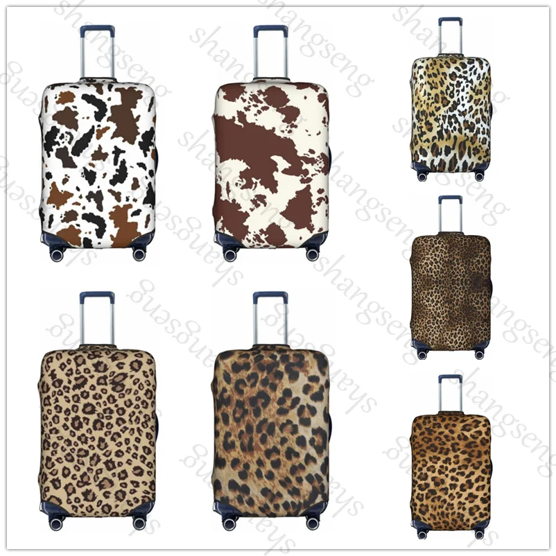 

Толстый эластичный защитный чехол для багажа, костюм на молнии для 18-32 дюймов, сумки, чехлы для чемоданов, дорожная корова с леопардовым принтом