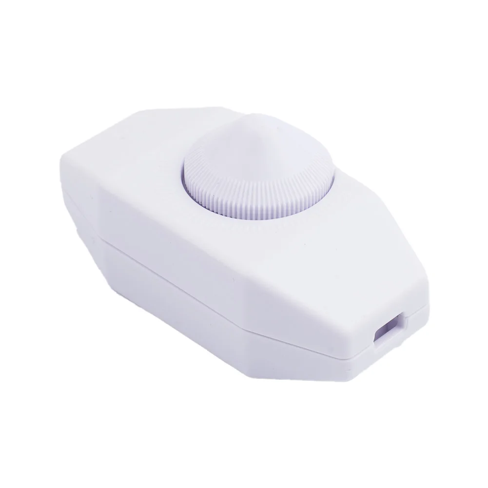 Indoor Use Rotary Inline Dimmer Switch with ON/OFF Control Knob Supports 220V Lighting Systems Rated Current 1A