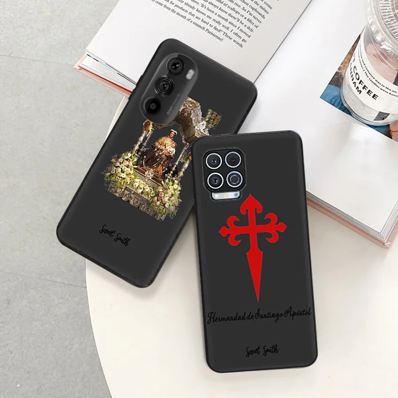 Matte Phone Cases for Motorola Moto G31 G50 G30 G51 G60 G71 G22 G32 G52 G72 G53 G73 G9 Virgin Mary Jesus Church Black Soft Cover