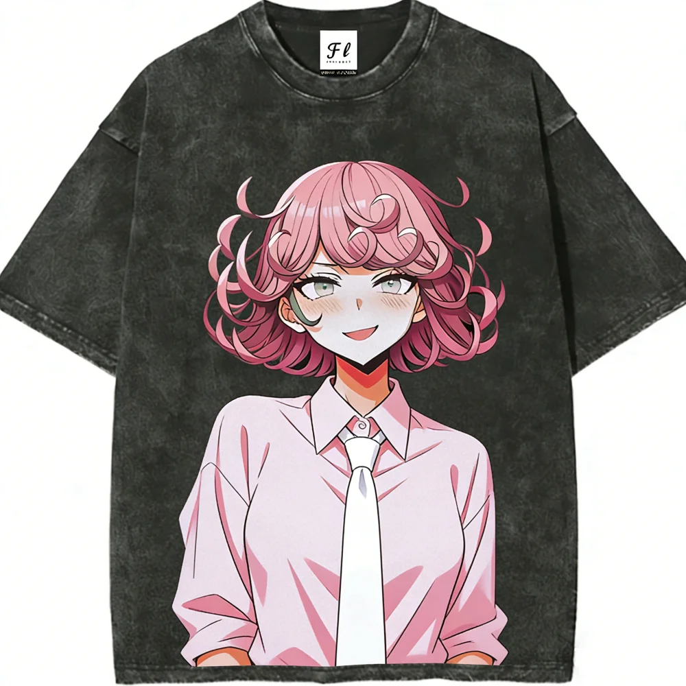 

Anime Girl Graphic T Shirt Unisex Oversized Crewneck Cotton Tee Y2K Streetwear Aesthetic Casual Comfortable Daily Wear for Teens