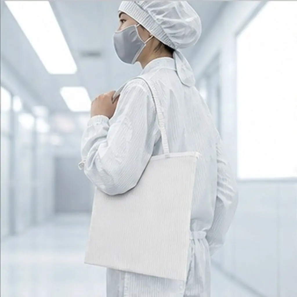 Waterproof Antistatic Cleanroom Storage Bag Shoulder Strap Electrostatic Clothing Storage Pouch Portable Reusable
