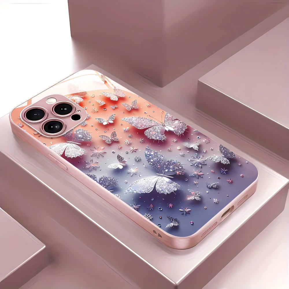 

Butterfly Tempered Glass Case For Samsung A55 5G A56 A13 A17 A16 A26 A33 A34 A35 A36 A53 A54 A25 S25 Ultra S24 S23 S22 Plus S21