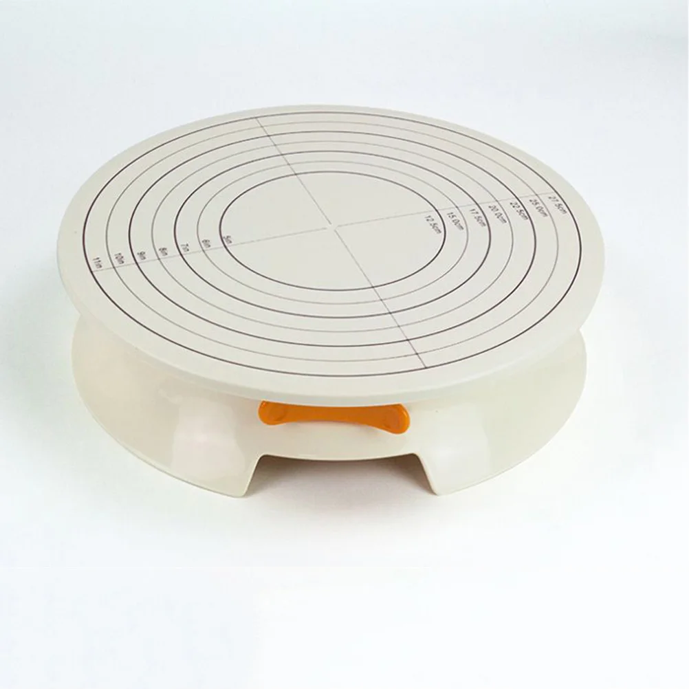 

Plastic Cake St 360 Degree Revolving Turntable Easy Clean Nonslip Surface Perfect Baking Cakes Yellow Rotating Tool