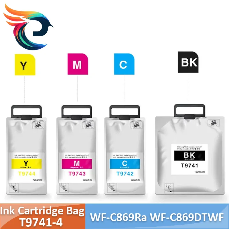 T9741 T9742 T9743 T9744 Ink Cartridge Bag Compatible For Epson WF-C869Ra WF-C869DTWF C869 Printer