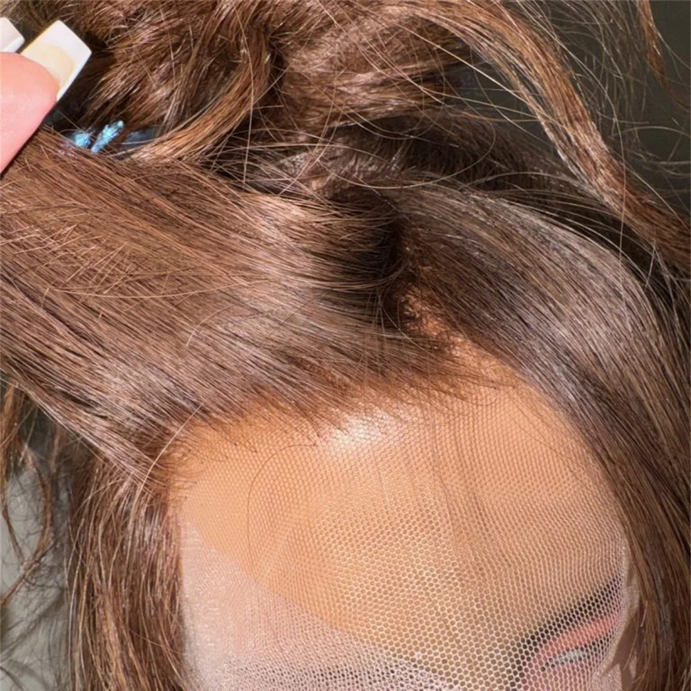 موكا امرأة سمراء الدانتيل شعر مستعار أمامي طويل متموج شعر مستعار بني طبيعي المظهر ألياف مقاومة للحرارة بيروكات صناعية للنساء الاستخدام اليومي للحفلات