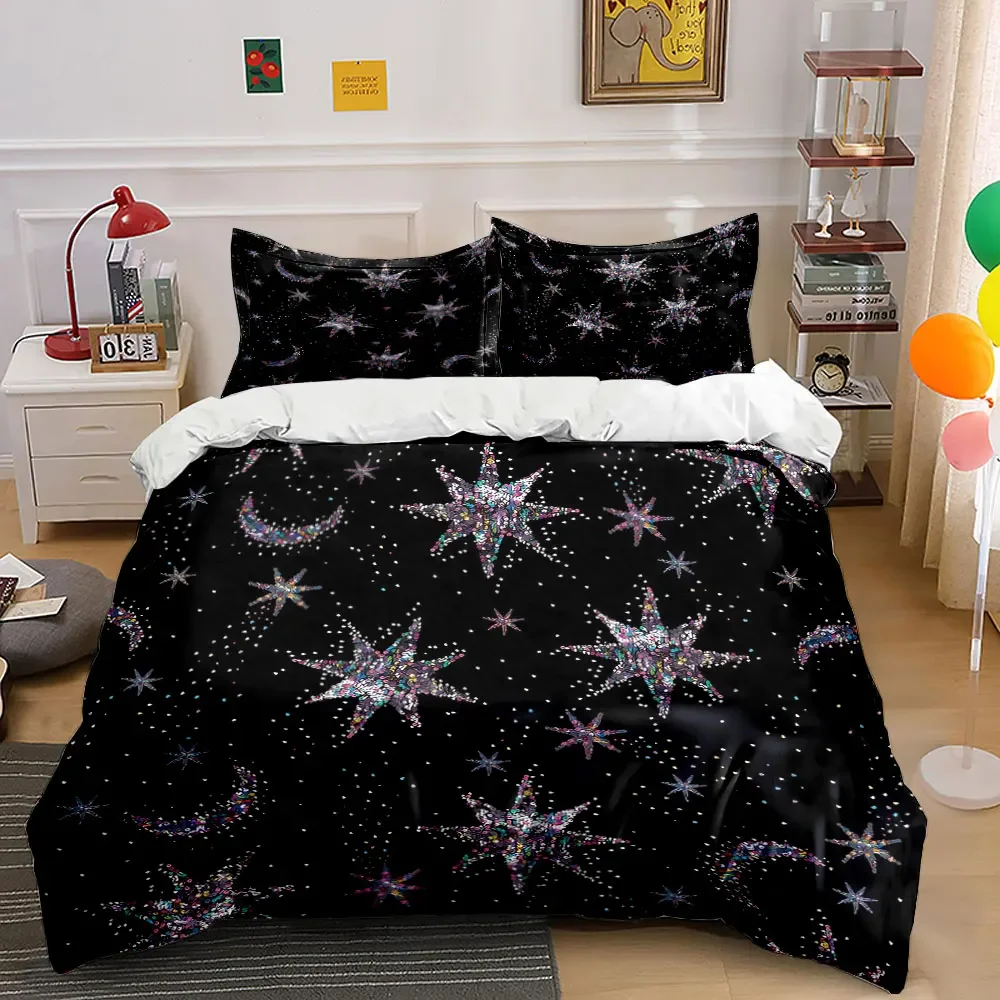 

Starry Night Pattern Home Decor Soft Comfortable Duvet Cover Bedding Set Included 1*Duvet Cover & 2*Pillowcases, gift