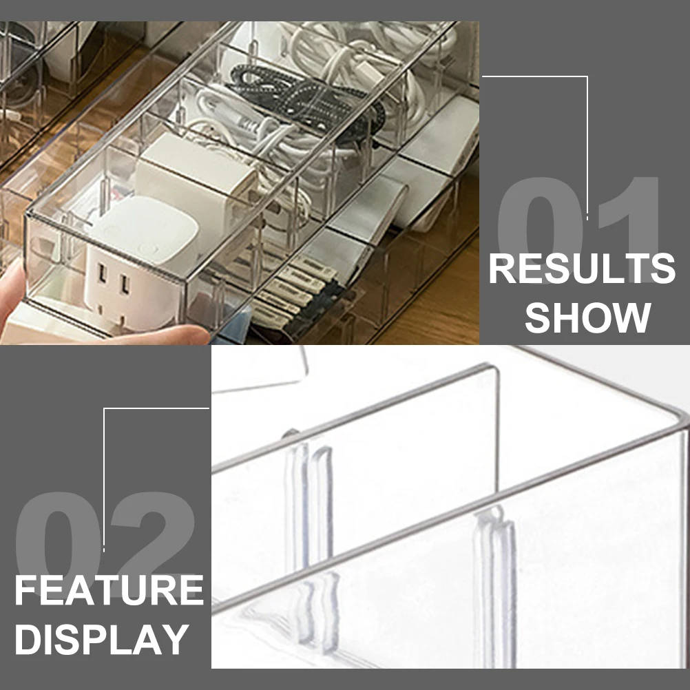 กล่องเก็บสายดาต้า 1 ชิ้น วัสดุ PET สำหรับจัดระเบียบสาย USB แบบหลายช่อง ใช้ได้ที่บ้าน สำนักงาน ห้องอ่านหนังสือ ห้องนั่งเล่น