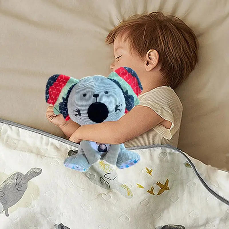 Mainan mewah Koala, mainan pendidikan dini musik pereda & menenangkan Little Sleepy Koala pernapasan teman tidur menghilangkan stres Koala