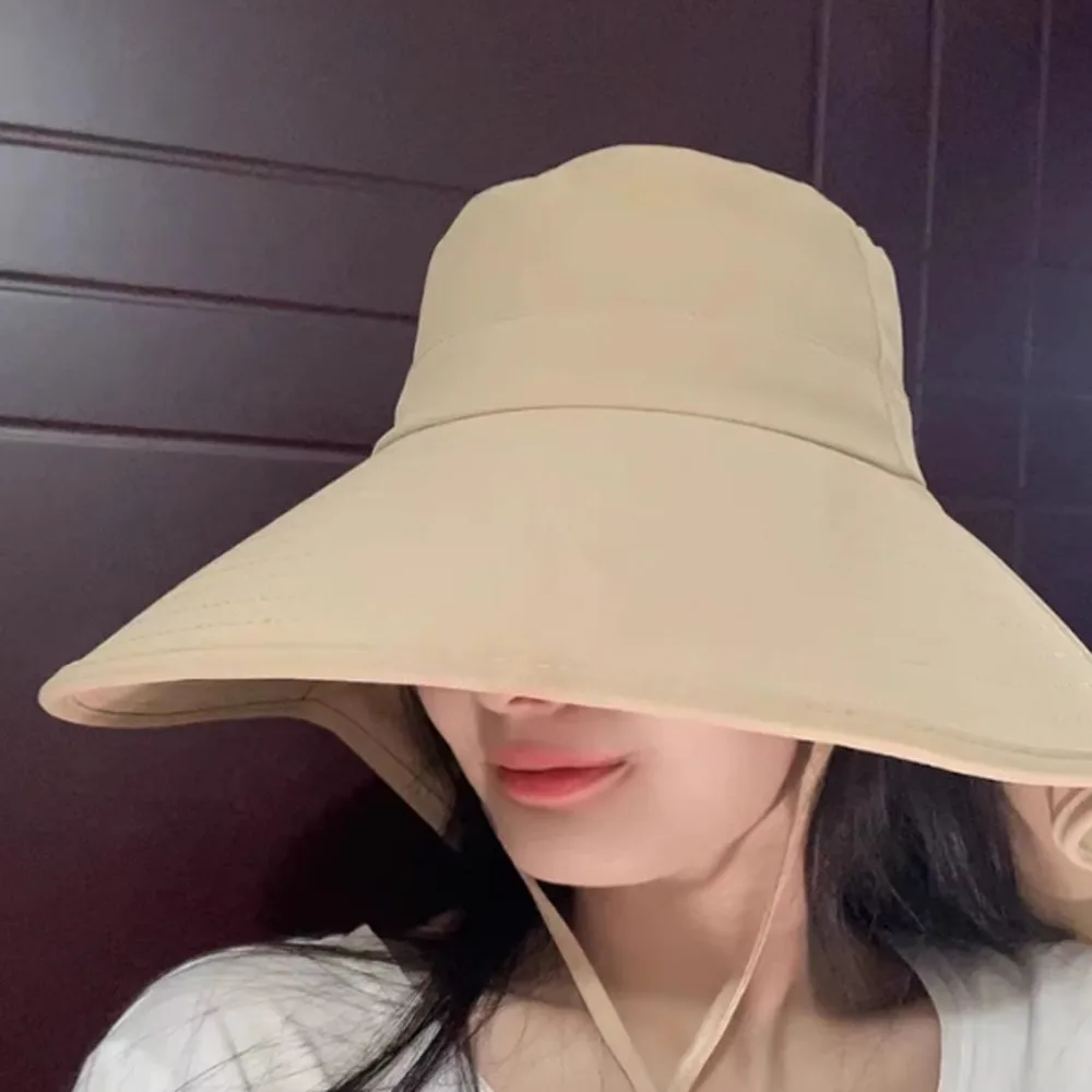 

Trendy Anti-UV Wide Brim Sun Hat 50+ UPF Foldable Sun Protection Hat Outdoor Korean Style Women Bucket Hats Running