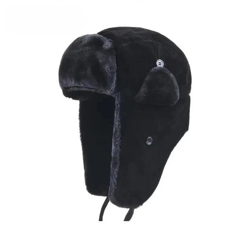 Er Hat Female Winter For Men Women Thick Warm Fur Velvet Cold Cap Male Snow Russian Ear Flap