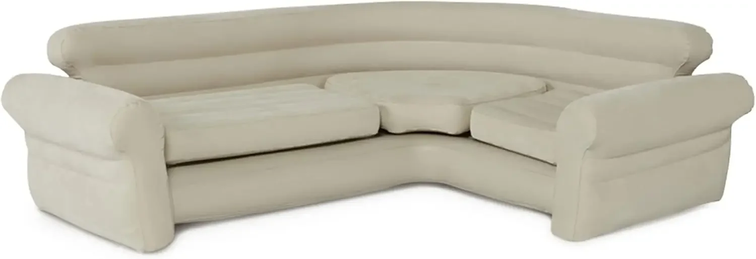 Inflatable Corner Sofa: L-Shaped  Indoor Use  2-in 1 Valve  880lb Weight Capacity  101” x 80” x 30”