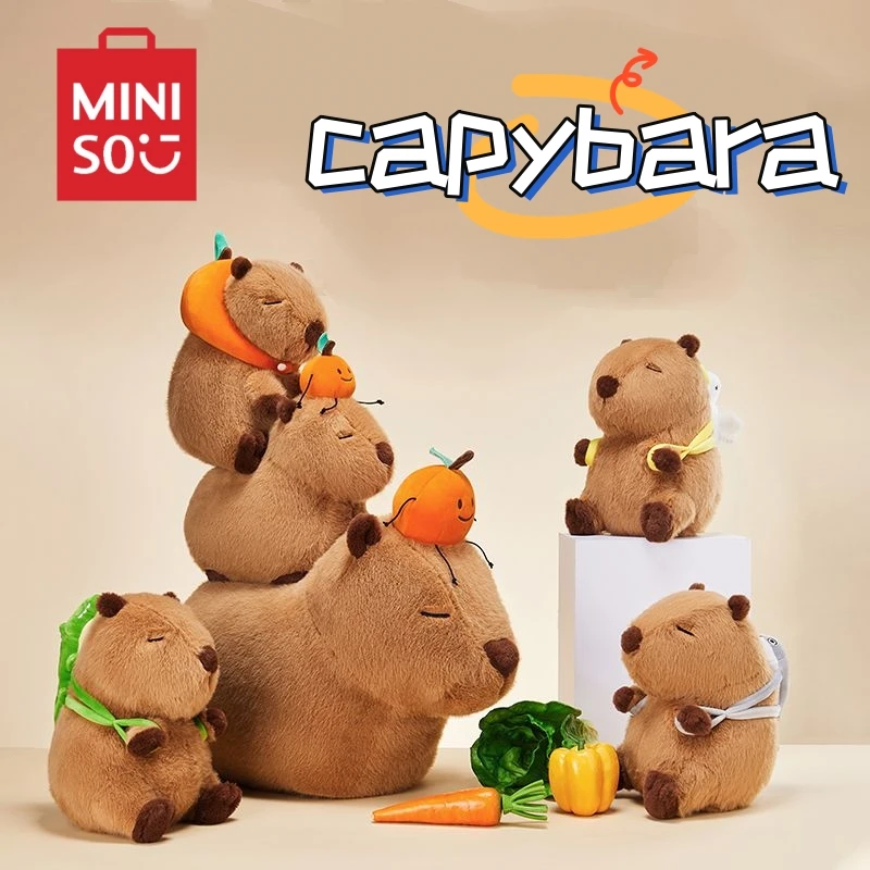 

Периферийные детали Miniso capyтеперь, Мультяшные милые подушки, кавайные подушки, мягкие приятные для кожи подарки на день рождения для друзей