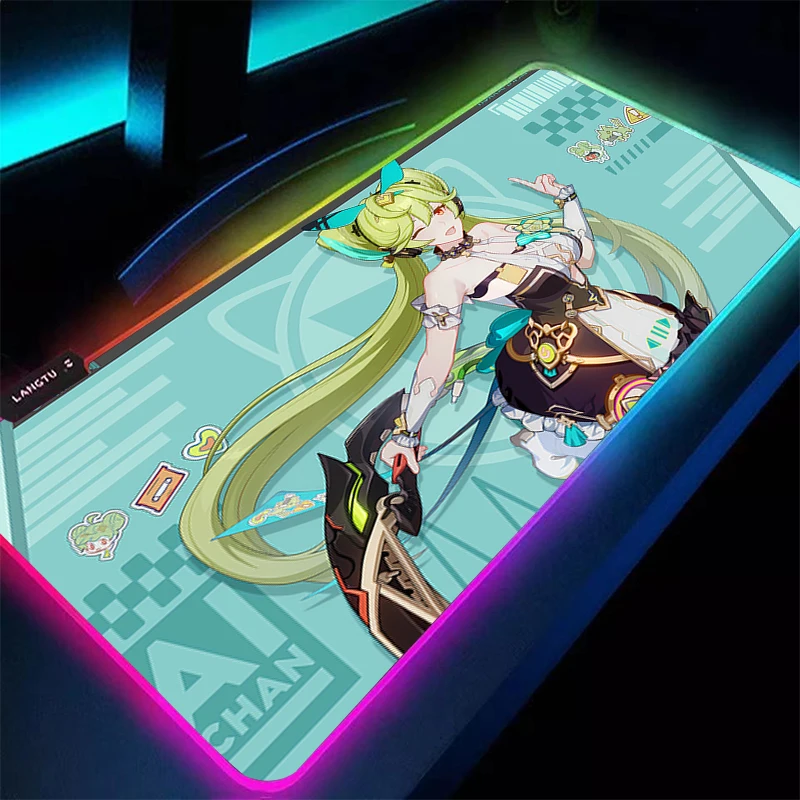 

Mouse Pad Gamer Keyboard Pad Honkai Impact 3 Desktop Mouse Mat LED Carpet Rubber Tapis Souris Gaming RGB Notbook Anime Mousepad