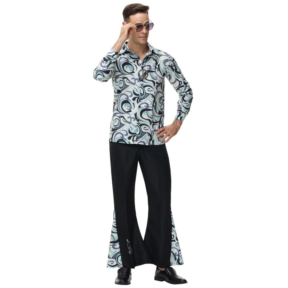 

Хэллоуин Диско Хип-Хоп Сценический Костюм Мужская Одежда Для Взрослых Винтаж Музыкальный Фестиваль Пар Наряд M Размер Модели